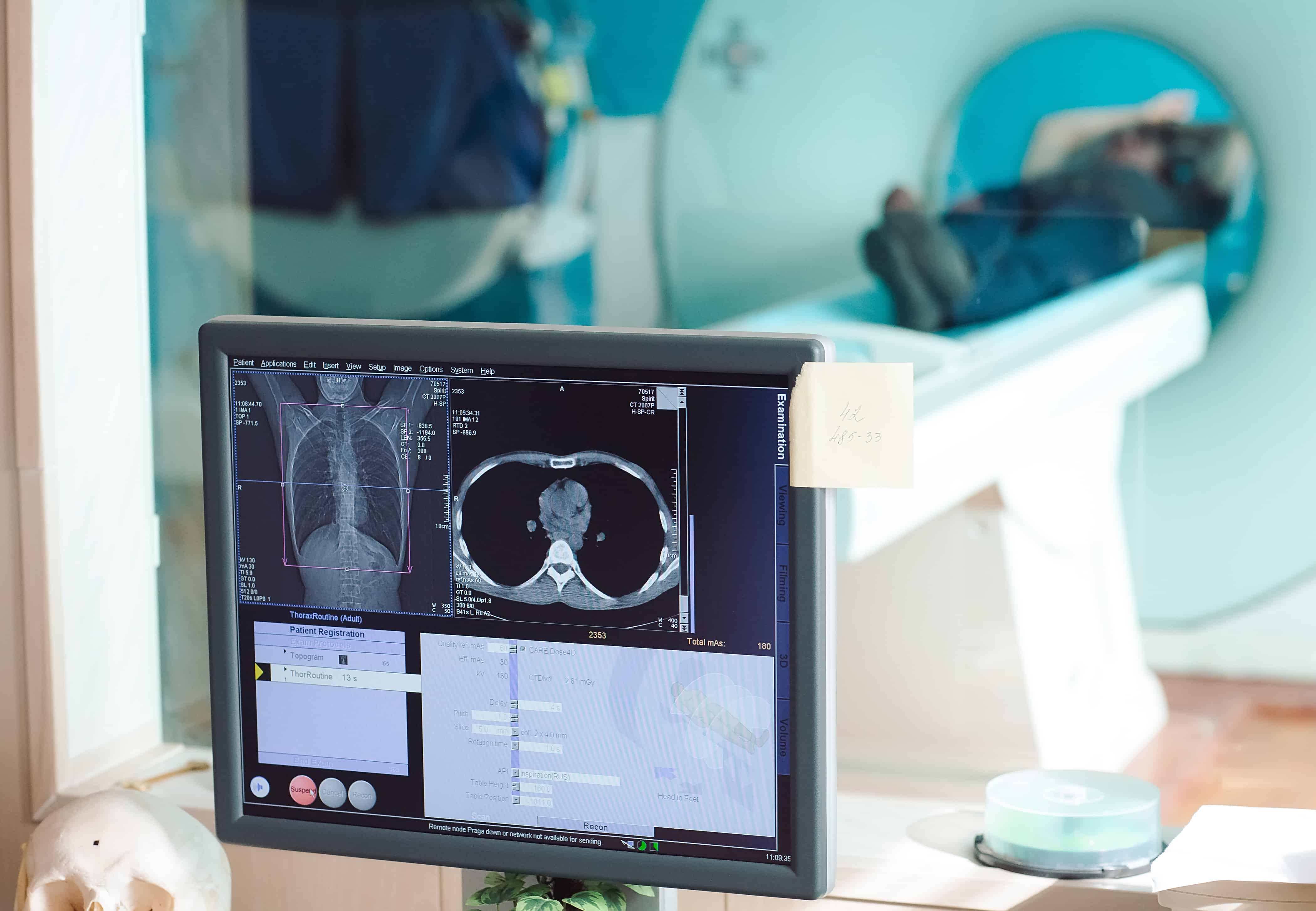 Patient going into MRI scanner